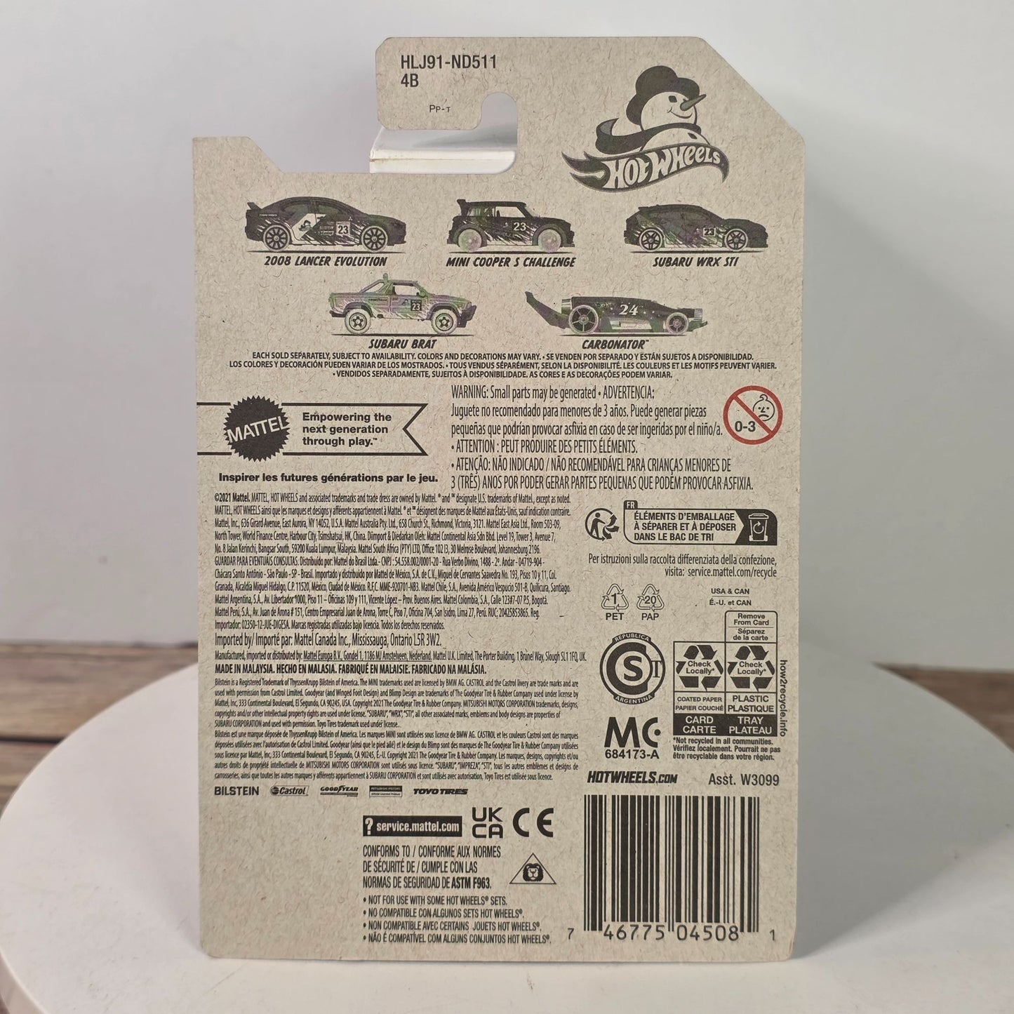 2023 Hot Wheels Winter Holiday Collection 2008 Lancer Evolution Satin Red Model Car