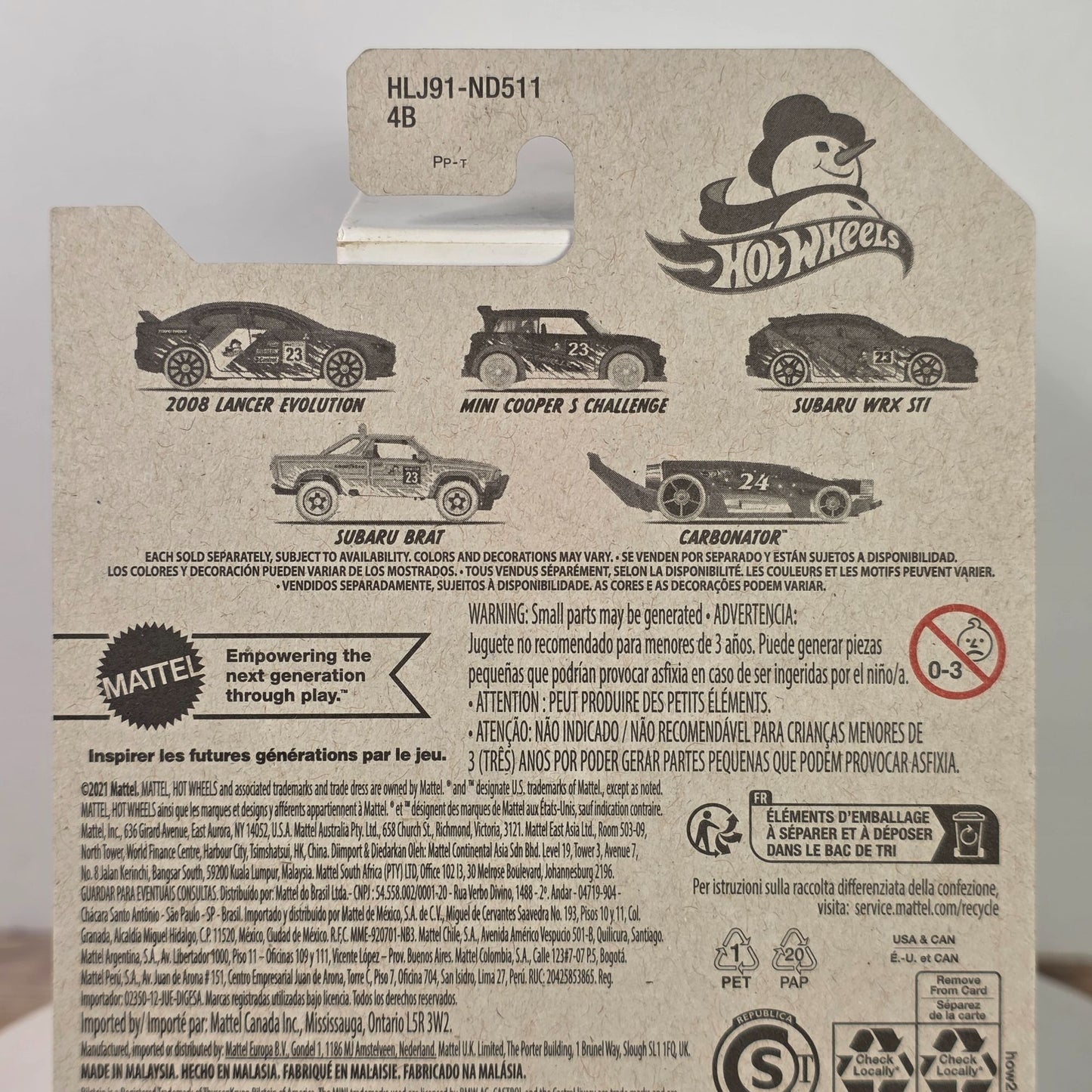 2023 Hot Wheels Winter Holiday Collection 2008 Lancer Evolution Satin Red Model Car