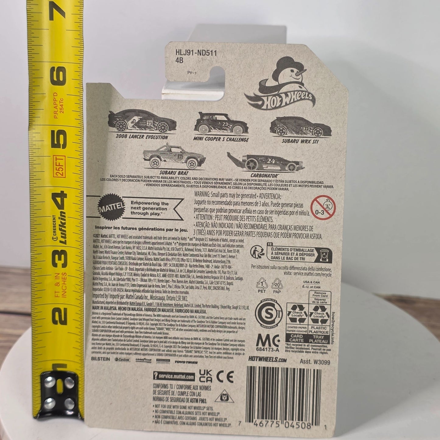 2023 Hot Wheels Winter Holiday Collection 2008 Lancer Evolution Satin Red Model Car