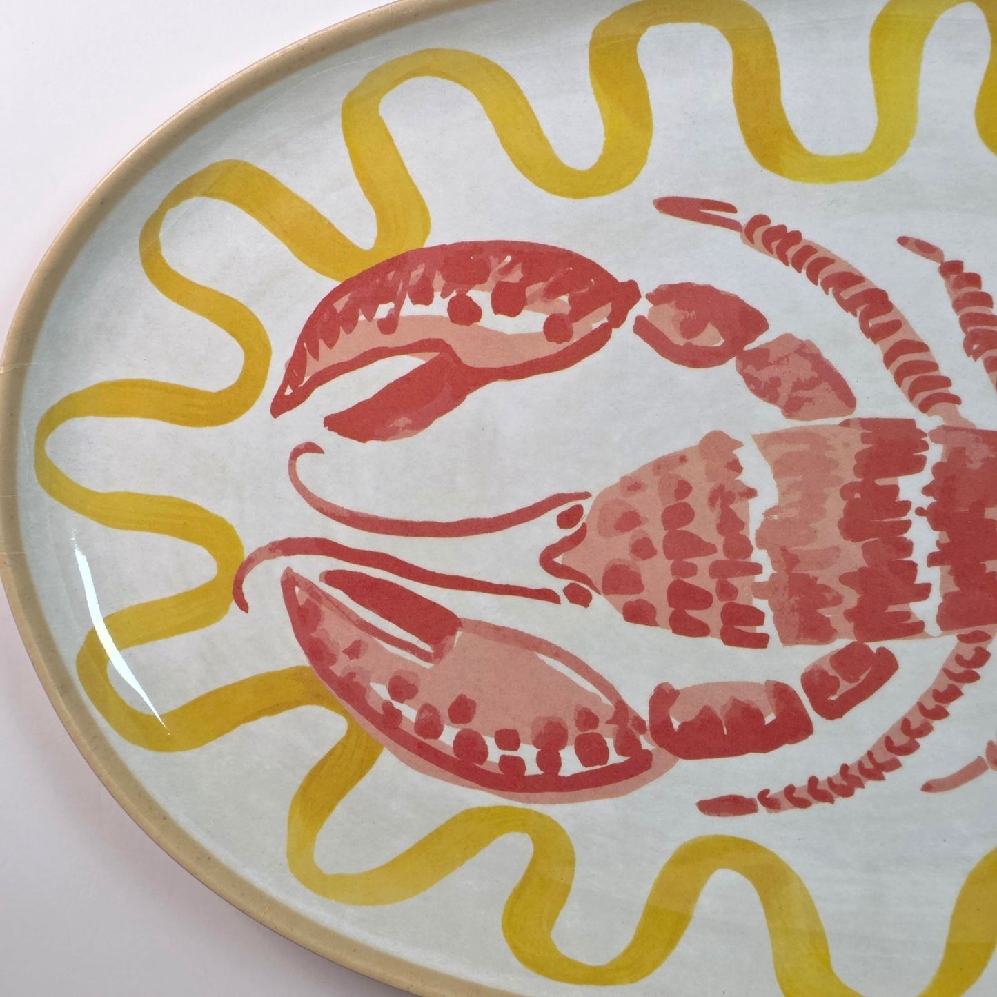 NEW Threshold Target 16 inch Oval Red Lobster Coastal Decor Serving Platter Dish