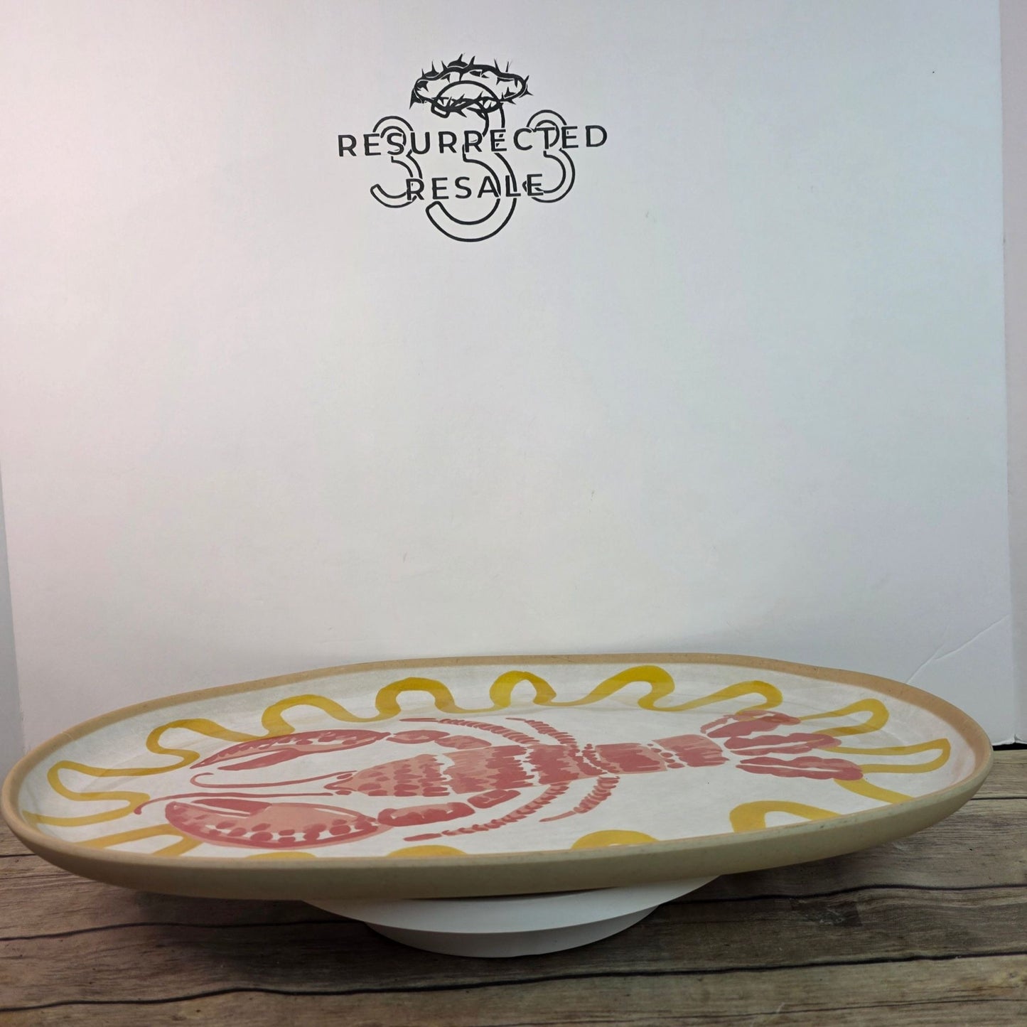 NEW Threshold Target 16 inch Oval Red Lobster Coastal Decor Serving Platter Dish