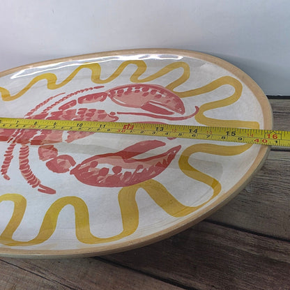 NEW Threshold Target 16 inch Oval Red Lobster Coastal Decor Serving Platter Dish