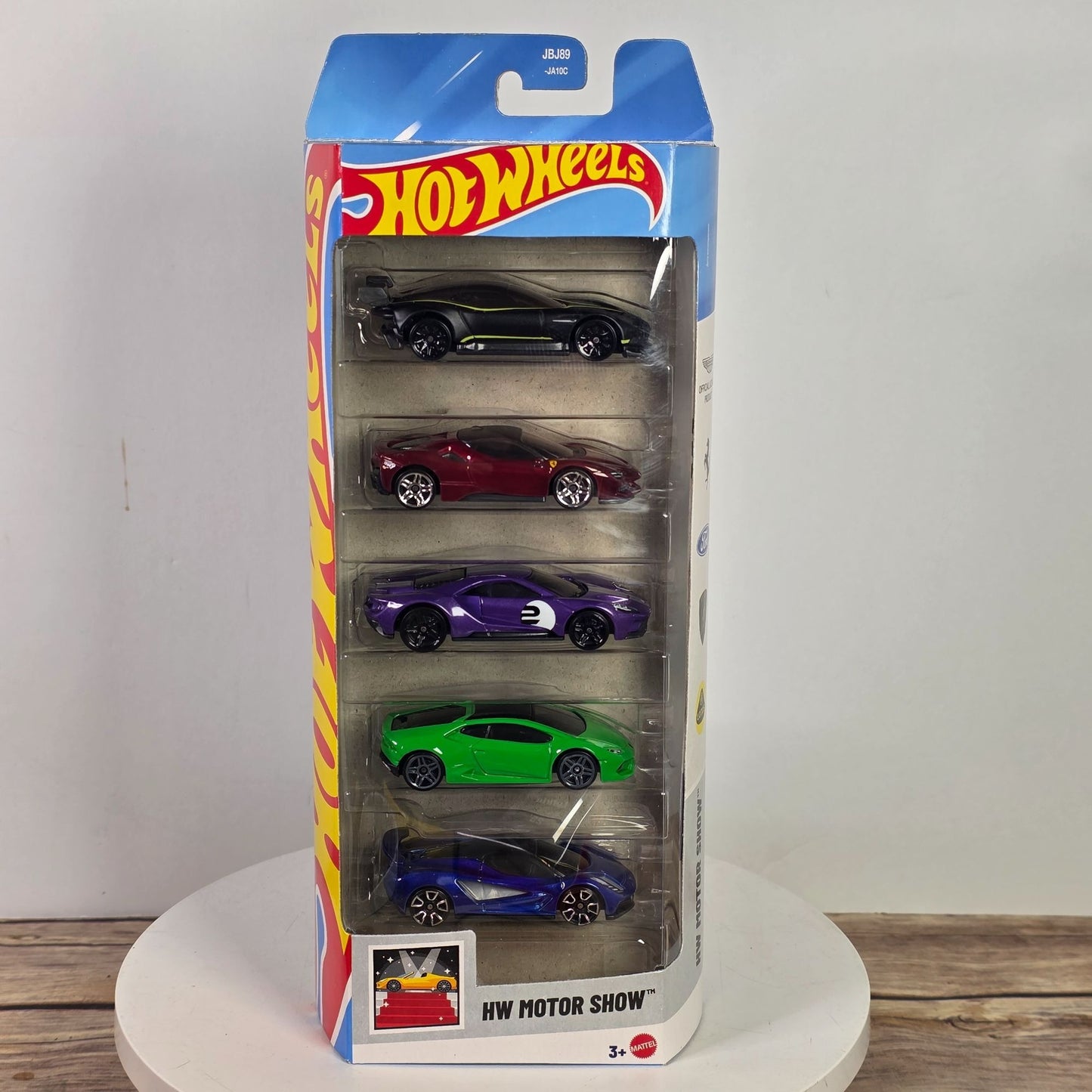 🔥 VHTF FERRARI 🔥 Hot Wheels 2025 HW Motor Show 5-Pack NIP - ASTON LAMBO LOTUS FORD