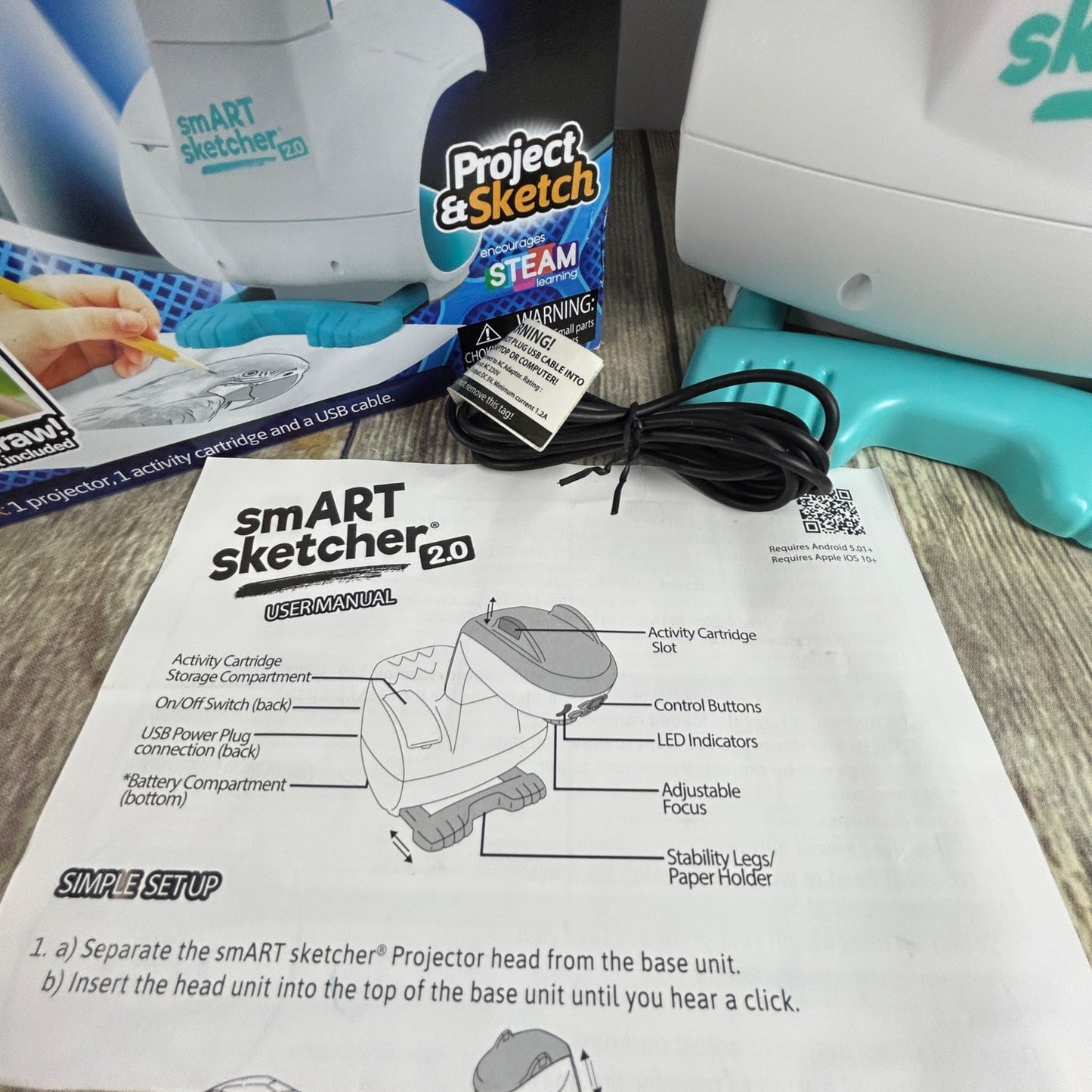 Smart Sketcher 2.0 Project & Sketch Drawing Art Activity Set For Ages 5-15 W/ 3 Carts