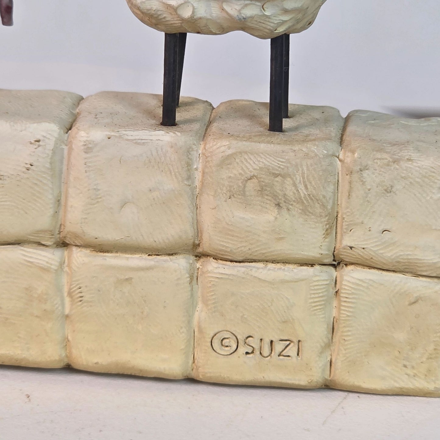 Blossom Bucket Suzi Skoglund "God Bless This Land" Sheep Figurine With Flag