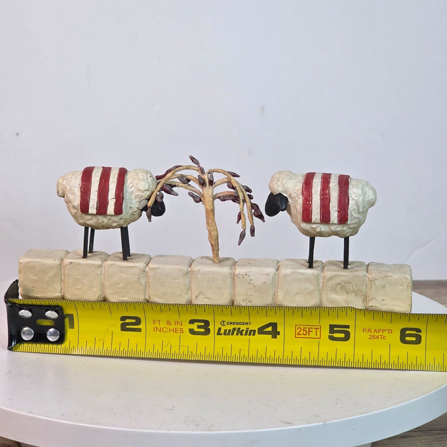 Blossom Bucket Suzi Skoglund "God Bless This Land" Sheep Figurine With Flag