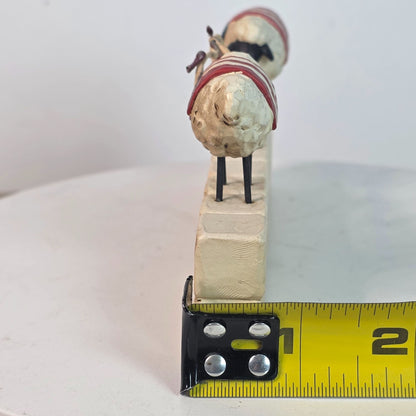 Blossom Bucket Suzi Skoglund "God Bless This Land" Sheep Figurine With Flag