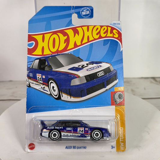 Hot Wheels Audi 90 Quattro Die-Cast Car 1:64 Scale Collectible 144/250 Blue & White 2022 Model