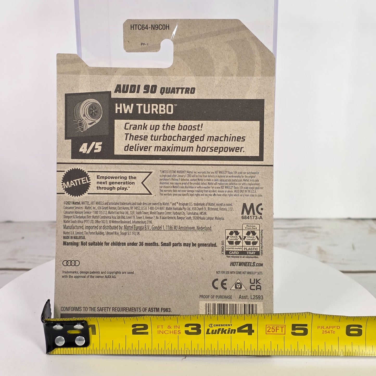 Hot Wheels Audi 90 Quattro Die-Cast Car 1:64 Scale Collectible 144/250 Blue & White 2022 Model