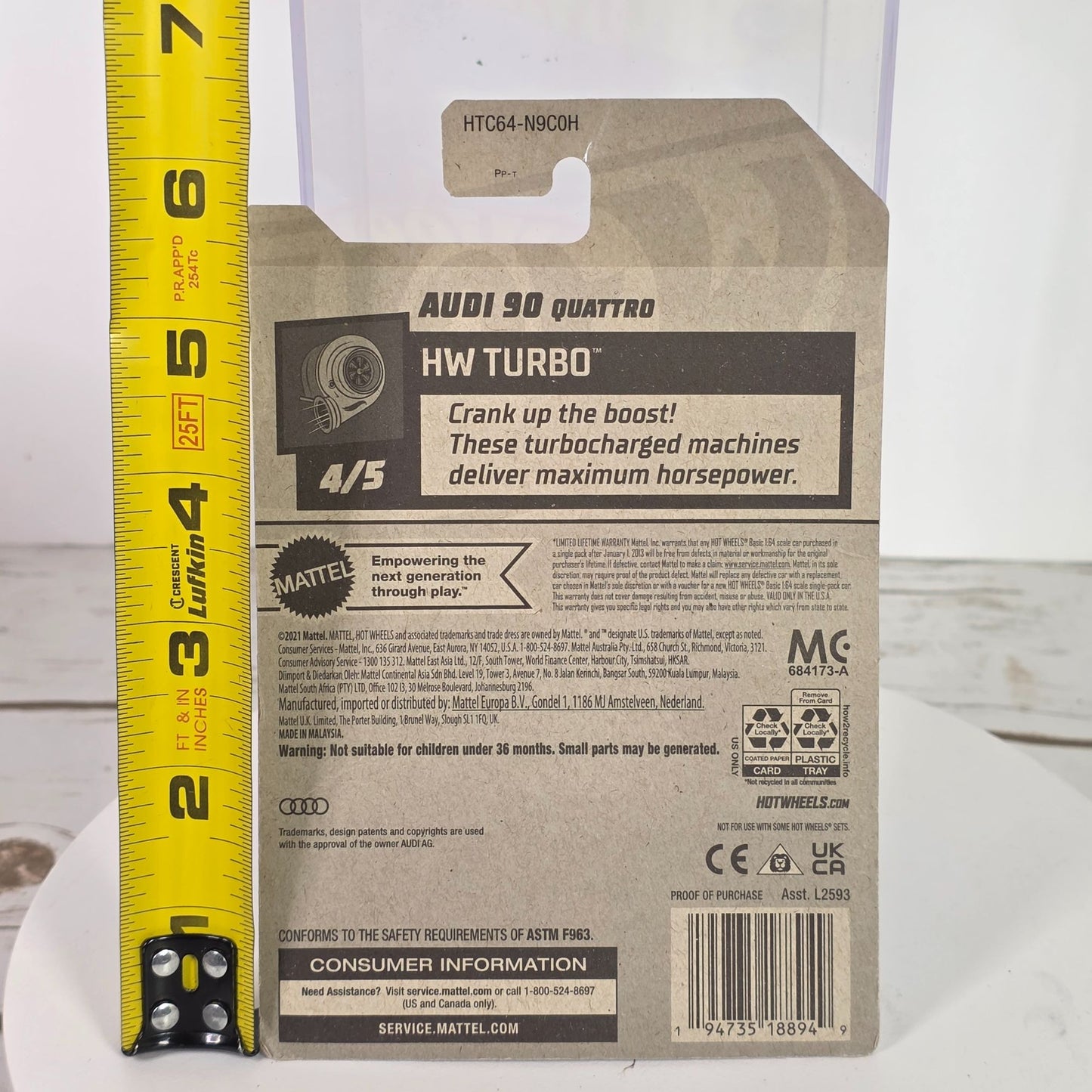 Hot Wheels Audi 90 Quattro Die-Cast Car 1:64 Scale Collectible 144/250 Blue & White 2022 Model