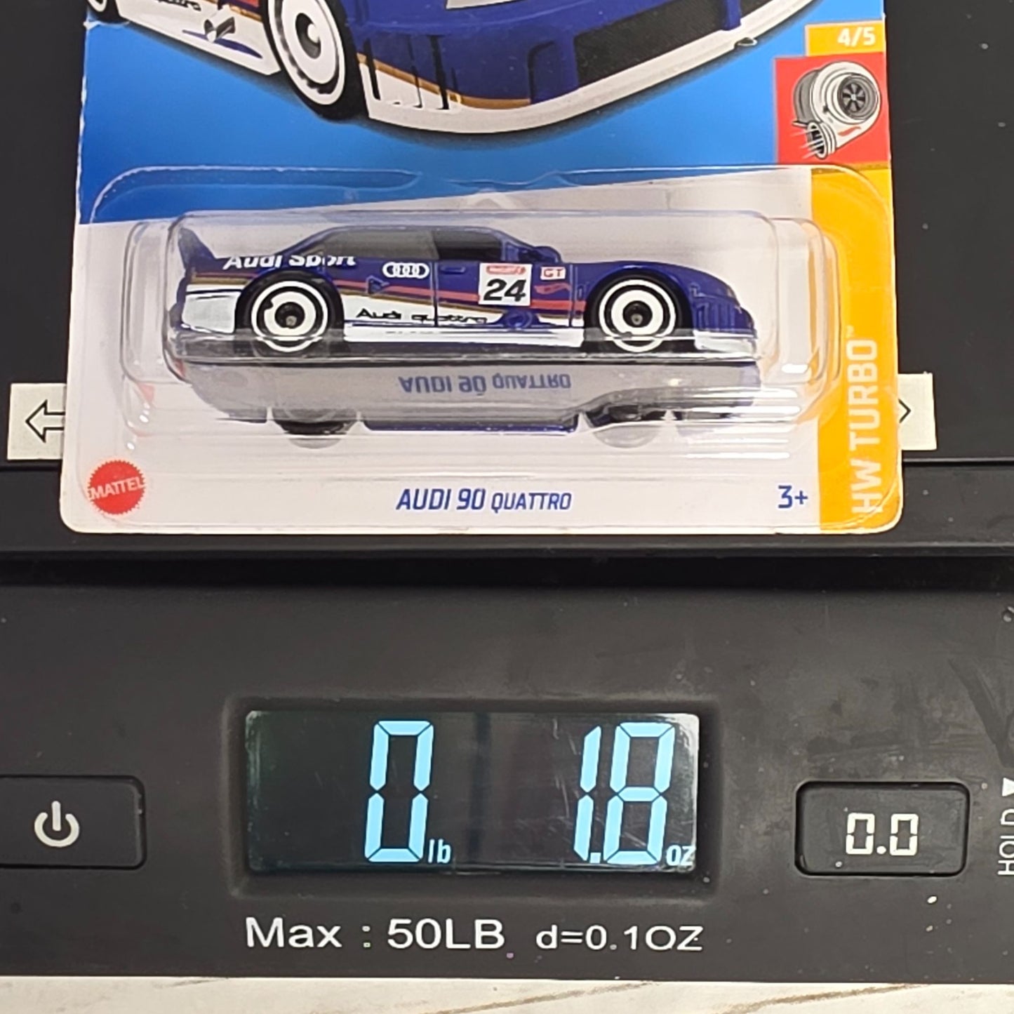 Hot Wheels Audi 90 Quattro Die-Cast Car 1:64 Scale Collectible 144/250 Blue & White 2022 Model