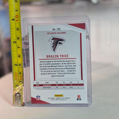 New 2024 Panini Donruss Elite #120 Bralen Trice Falcons DL Rookie /99 Loader