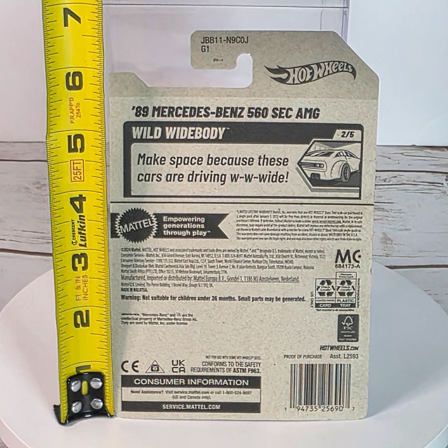 Hot Wheels 89 Mercedes-Benz 560 SEC AMG Die-Cast Car Limited Edition Metallic Finish Wild Rides Series Ages 3+