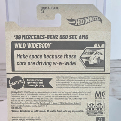 Hot Wheels 89 Mercedes-Benz 560 SEC AMG Die-Cast Car Limited Edition Metallic Finish Wild Rides Series Ages 3+