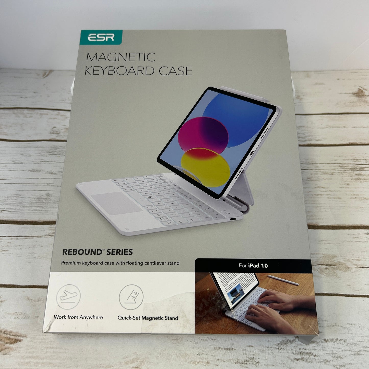 New ESR iPad Pro 11 Inch Case with Keyboard (M4, 2024), iPad Pro 11(5th Gen) Keyboard Case with Easy-Set Magnetic Stand, Portrait/Landscape Modes, Removable Protective Case, Rebound 360 Series, White