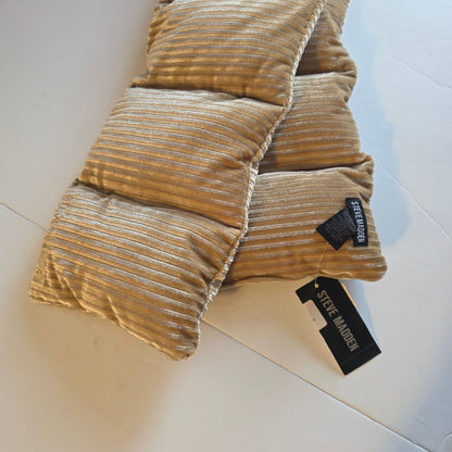 Steve Madden Ribbed Puffer Scarf Gold Tan Pocket NWT Womens One Size