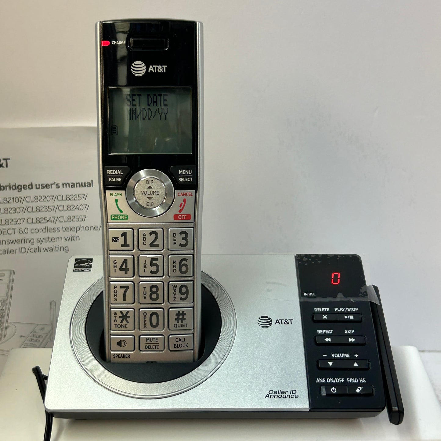 AT&T 3 Handset Answering System Caller ID Cordless Phone CL82307