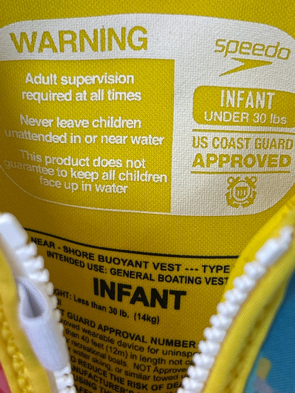 Speedo Infant PFD Life Jacket Vest - Ducky Spots - up to 30lbs