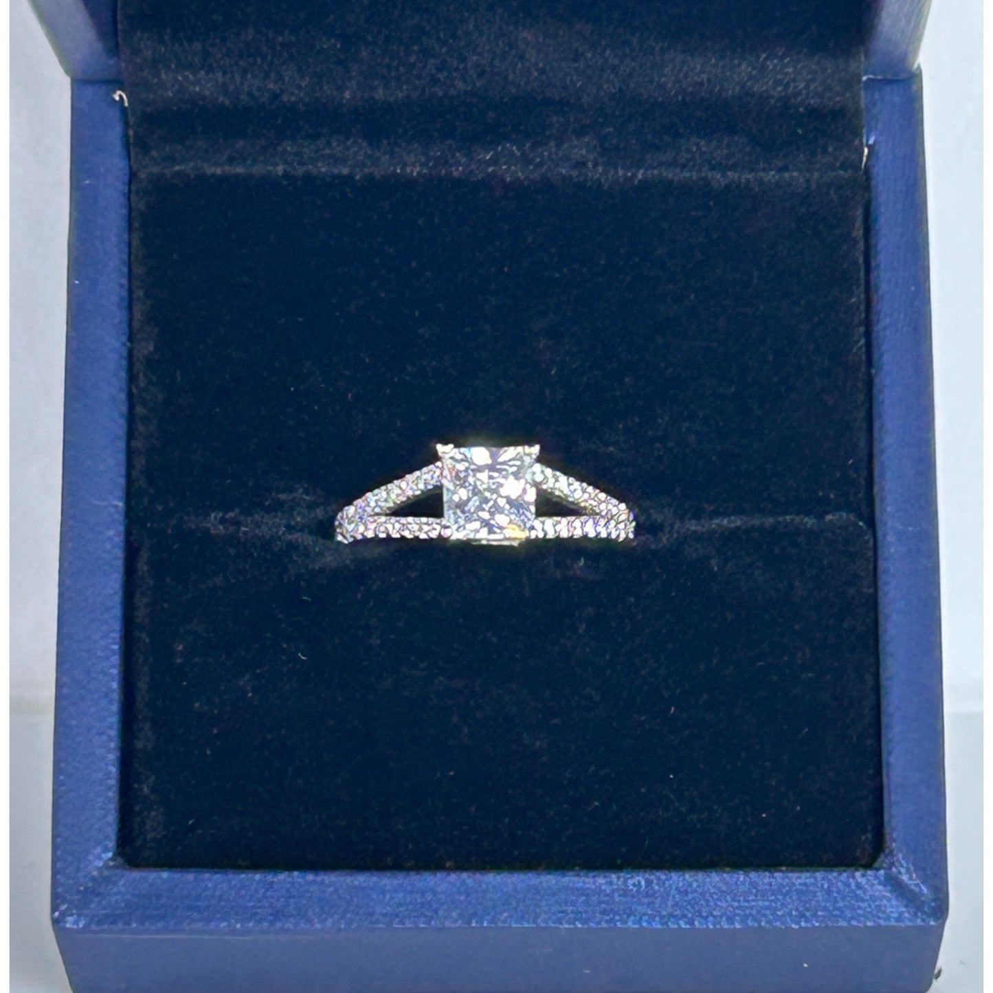 Sterling Silver Princess Cut White Sapphire Ring