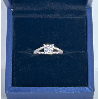 Sterling Silver Princess Cut White Sapphire Ring