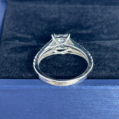 Sterling Silver Princess Cut White Sapphire Ring