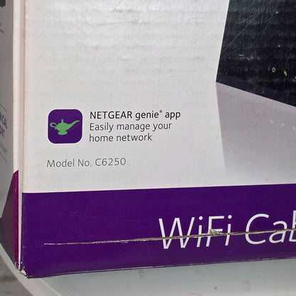 Netgear AC1600 WiFi Cable Modem Router C6250 Dual Band Gigabit - Up To 680 Mbps Speed