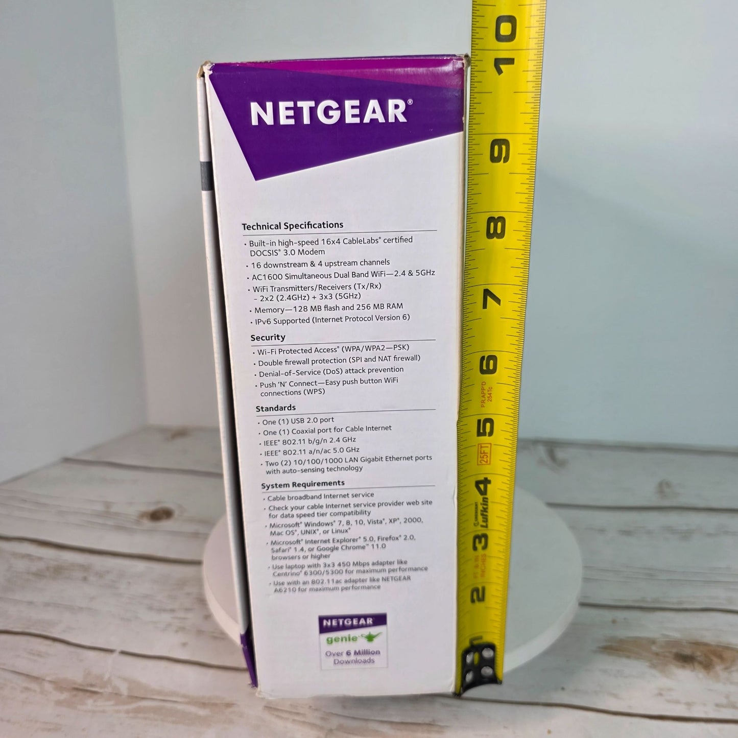 Netgear AC1600 WiFi Cable Modem Router C6250 Dual Band Gigabit - Up To 680 Mbps Speed