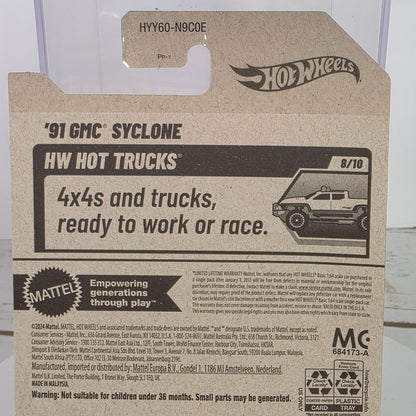 Hot Wheels 91 GMC Syclone Purple Metallic Die-Cast Toy Truck 1:64 Scale Limited Edition 119/250 Collectible