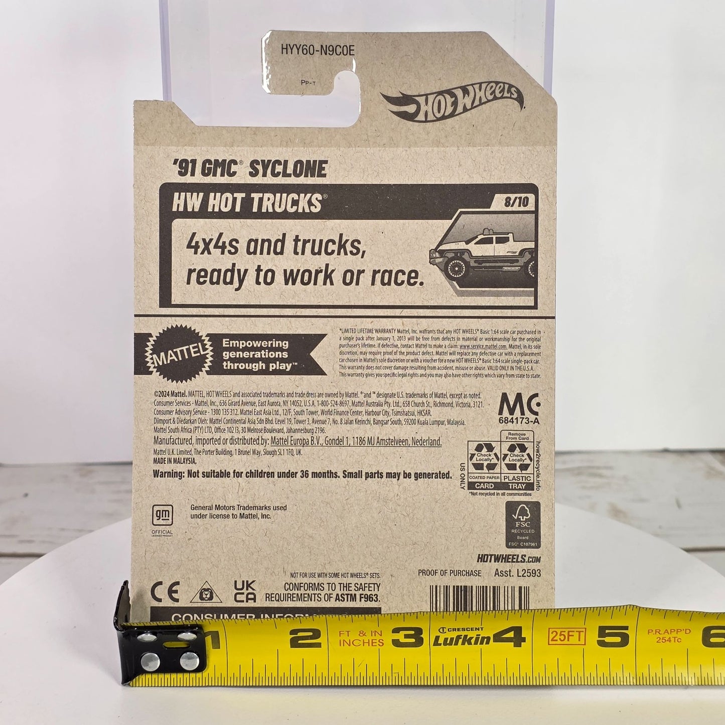 Hot Wheels 91 GMC Syclone Purple Metallic Die-Cast Toy Truck 1:64 Scale Limited Edition 119/250 Collectible