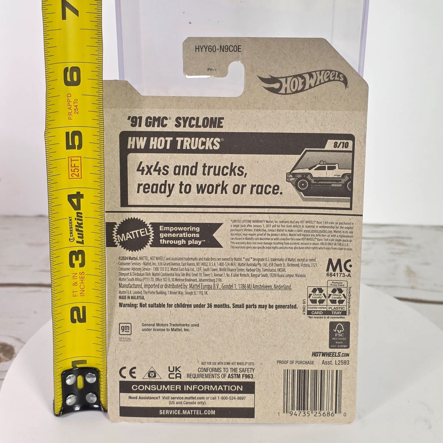 Hot Wheels 91 GMC Syclone Purple Metallic Die-Cast Toy Truck 1:64 Scale Limited Edition 119/250 Collectible