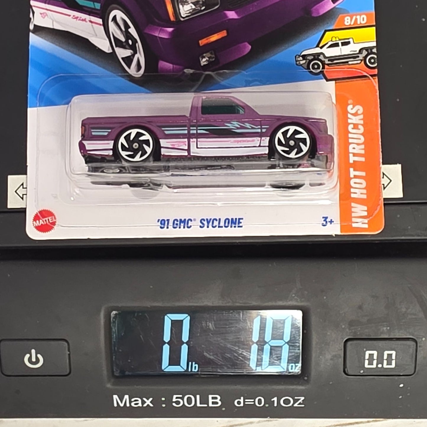 Hot Wheels 91 GMC Syclone Purple Metallic Die-Cast Toy Truck 1:64 Scale Limited Edition 119/250 Collectible
