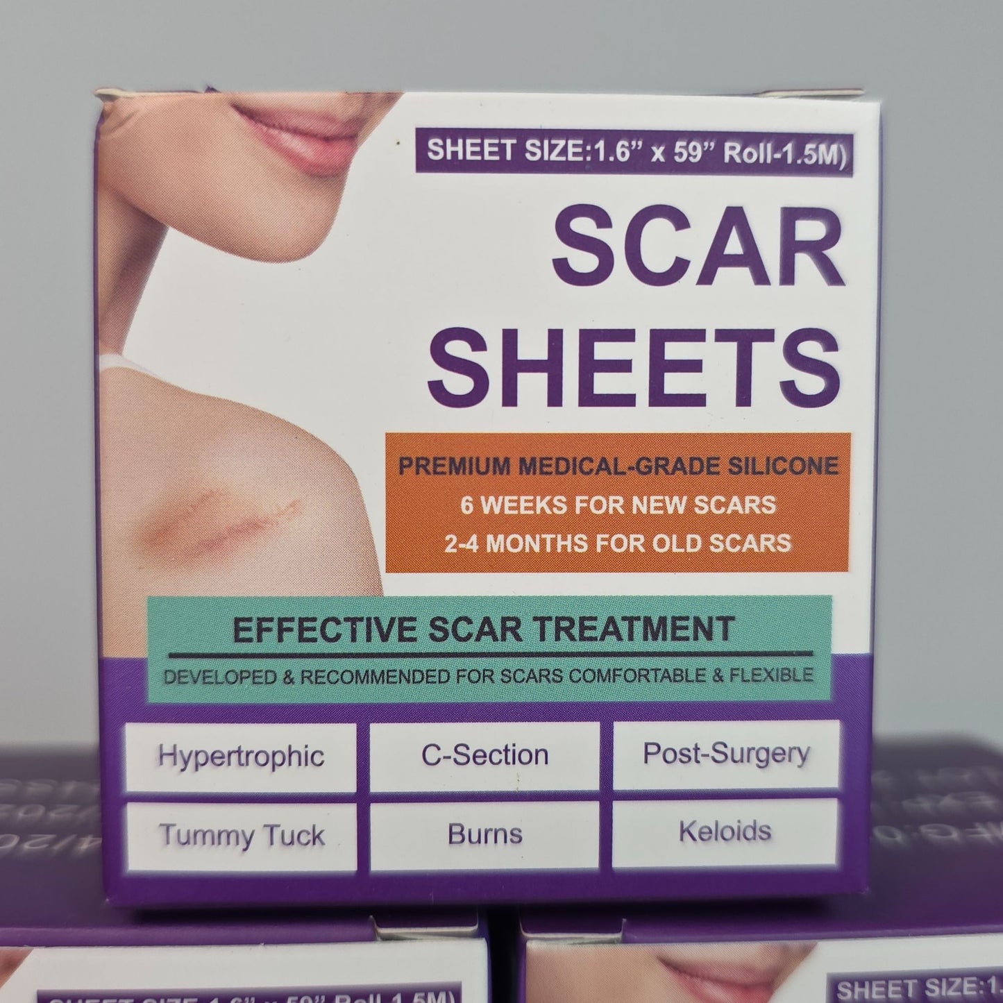 Silicone Scar Sheets For Effective Scar Treatment - Silicone 1.6" x 59" For Old & New Scars