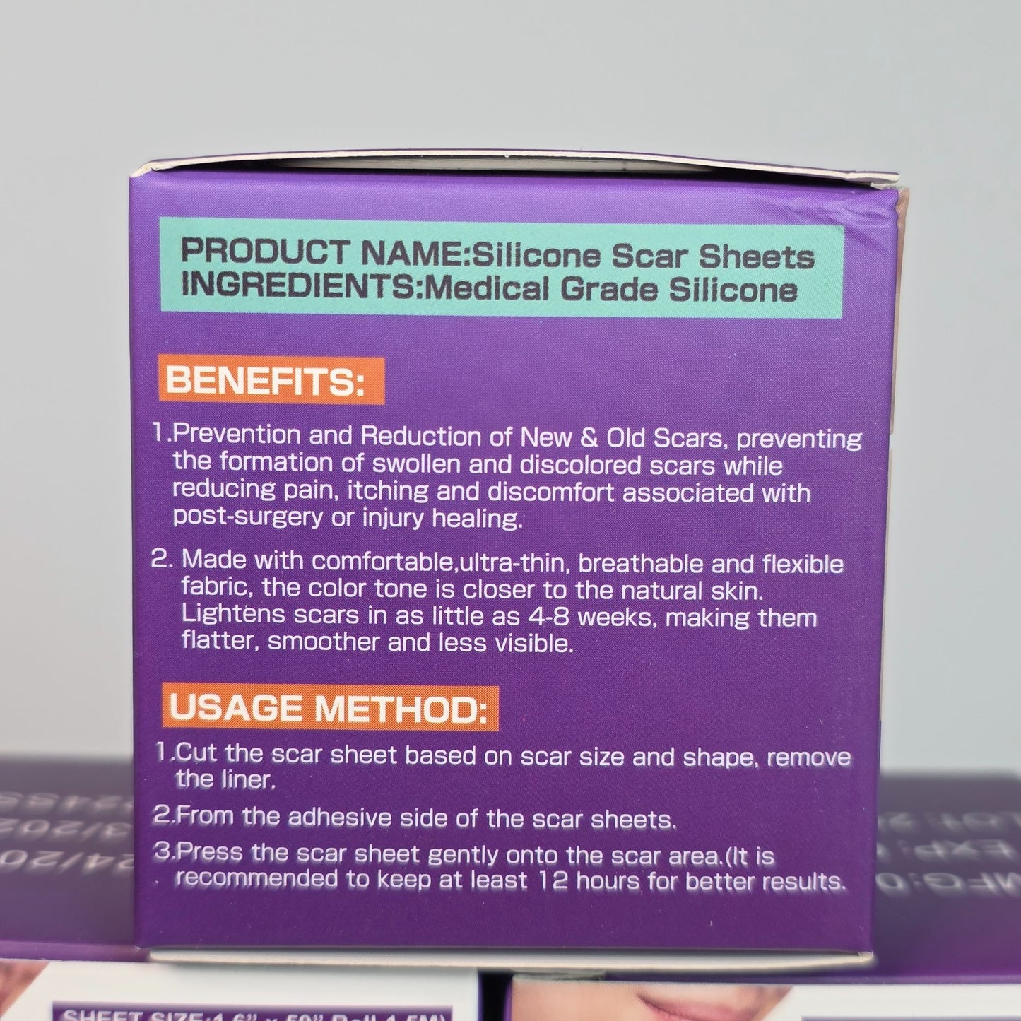 Silicone Scar Sheets For Effective Scar Treatment - Silicone 1.6" x 59" For Old & New Scars