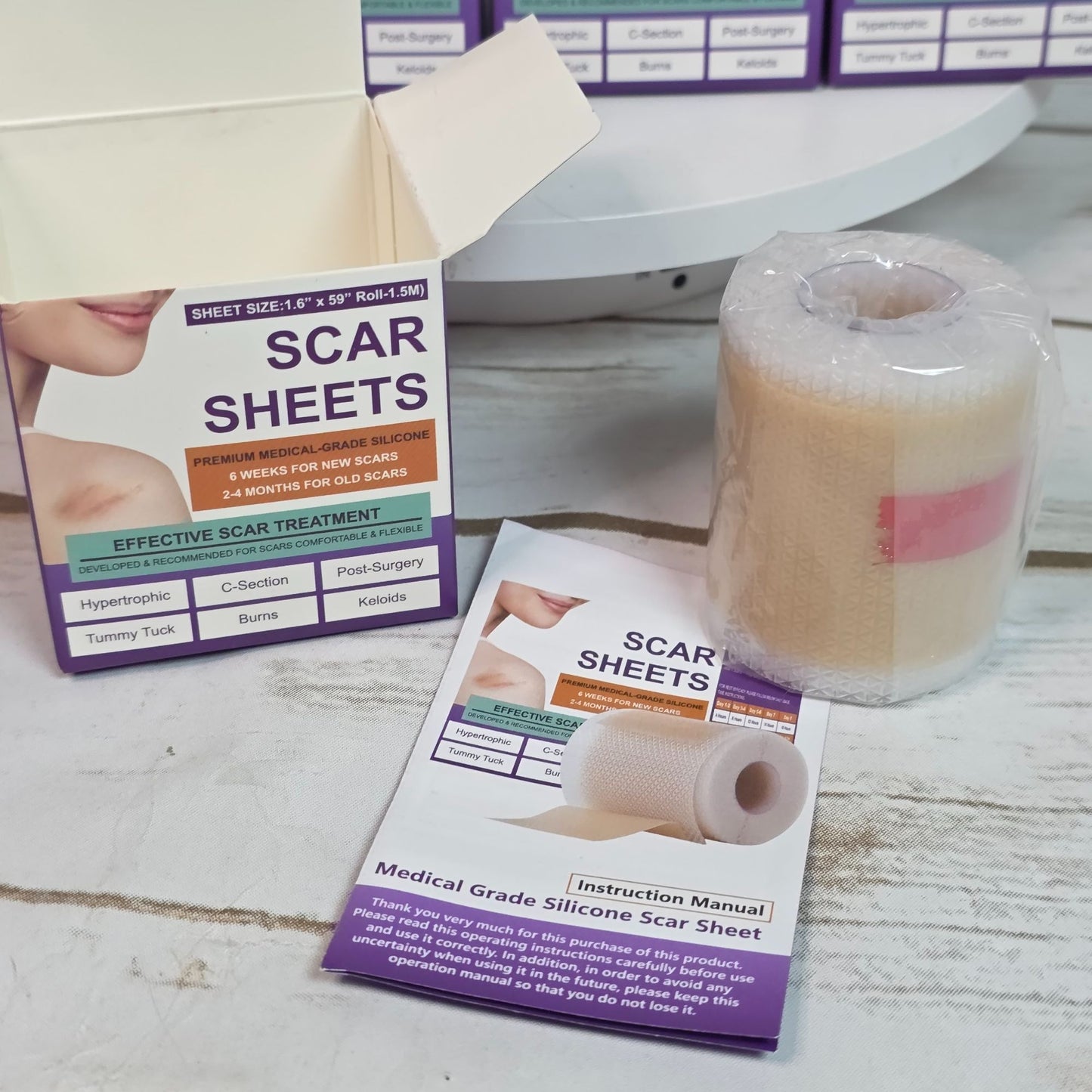 Silicone Scar Sheets For Effective Scar Treatment - Silicone 1.6" x 59" For Old & New Scars