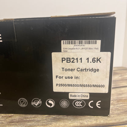 NIB New EUVIVI Compatible PB-211 Toner Cartridge Replacement for Pantum PB211 PB-211EV Toner for Pantum M6500/M6550/M6600/P2500 (Black, 1-Pack)