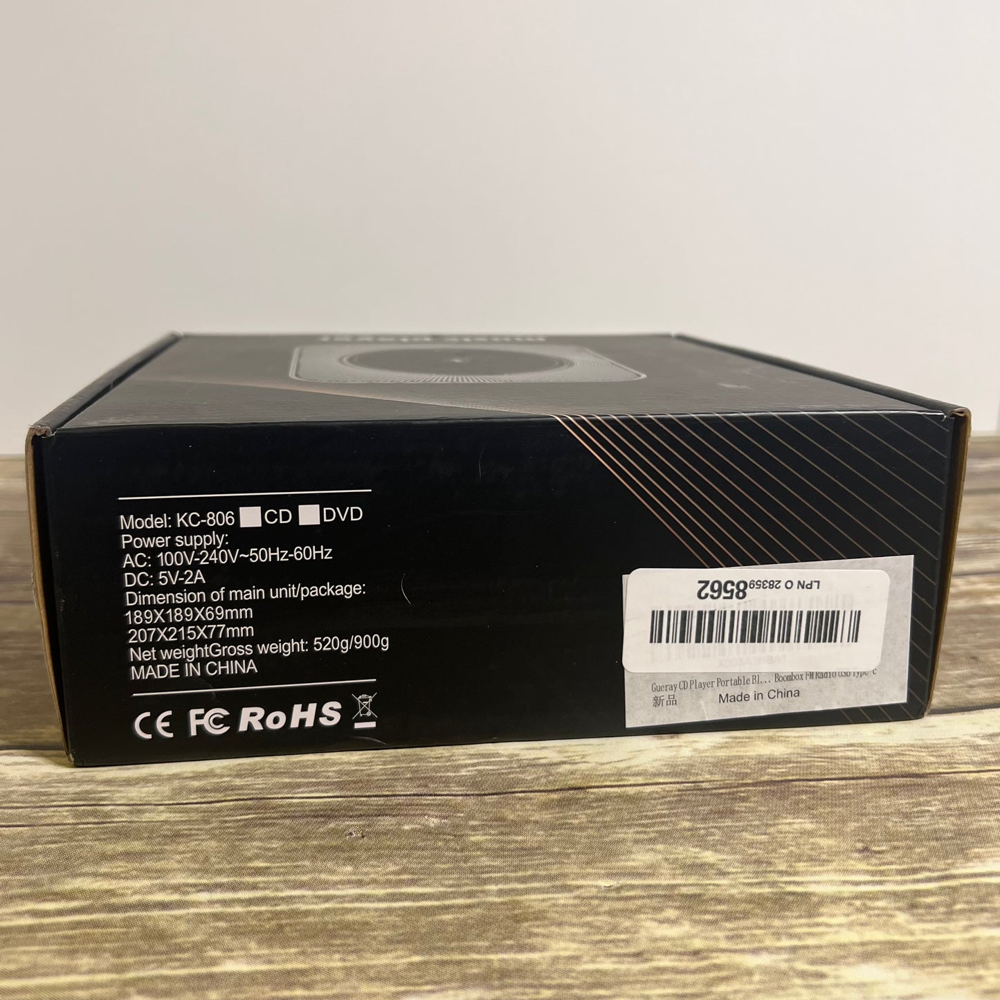 Gueray Portable Bluetooth Music Player CD Player FM Radio Model KC-806 ONLY BLACK ONE LEFT!!!