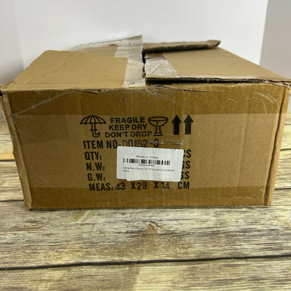 KMaiPem Black Farmhouse Chandelier With Adjustable Arms 6-Light Modern Industrial Design New In Box