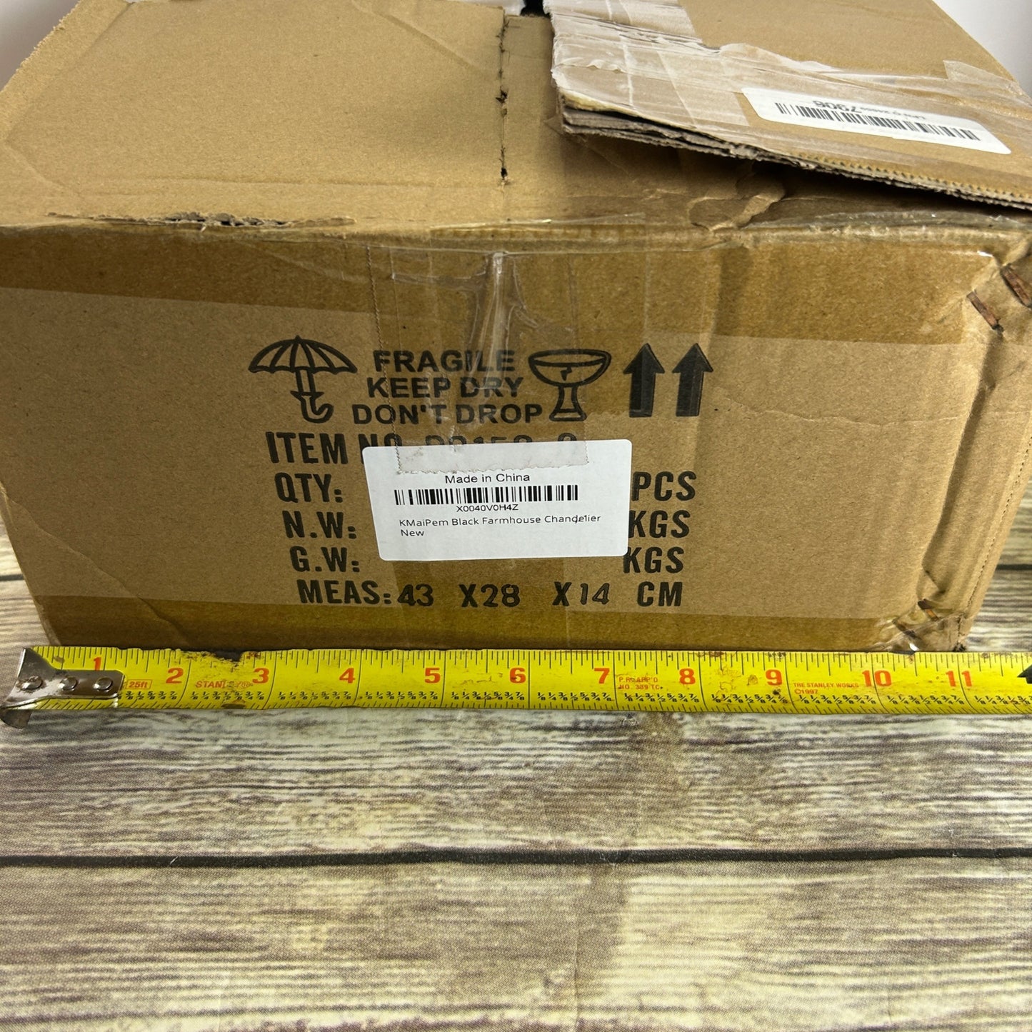 KMaiPem Black Farmhouse Chandelier With Adjustable Arms 6-Light Modern Industrial Design New In Box