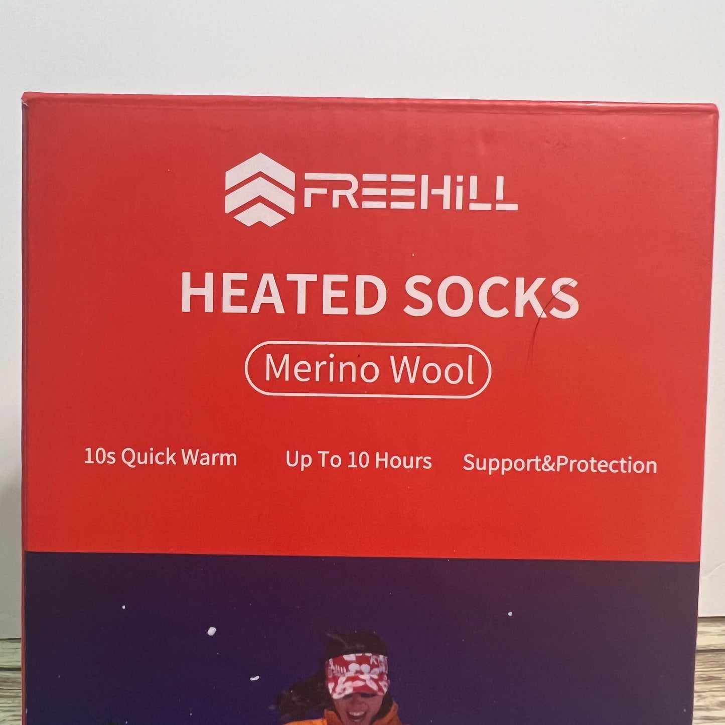 New FREEHILL Heated Socks Warm Merino Wool S/M Black