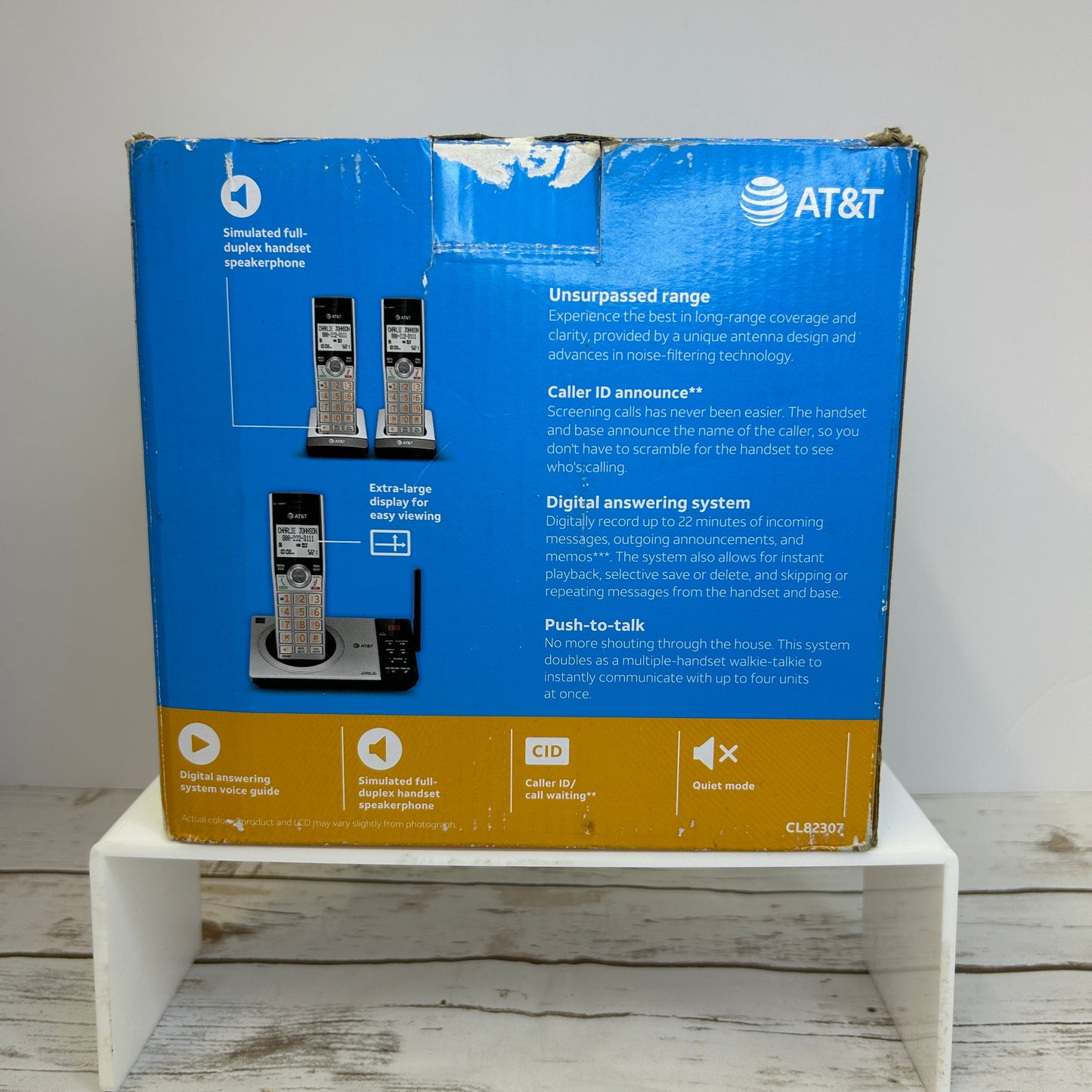 AT&T 3 Handset Answering System Caller ID Cordless Phone CL82307