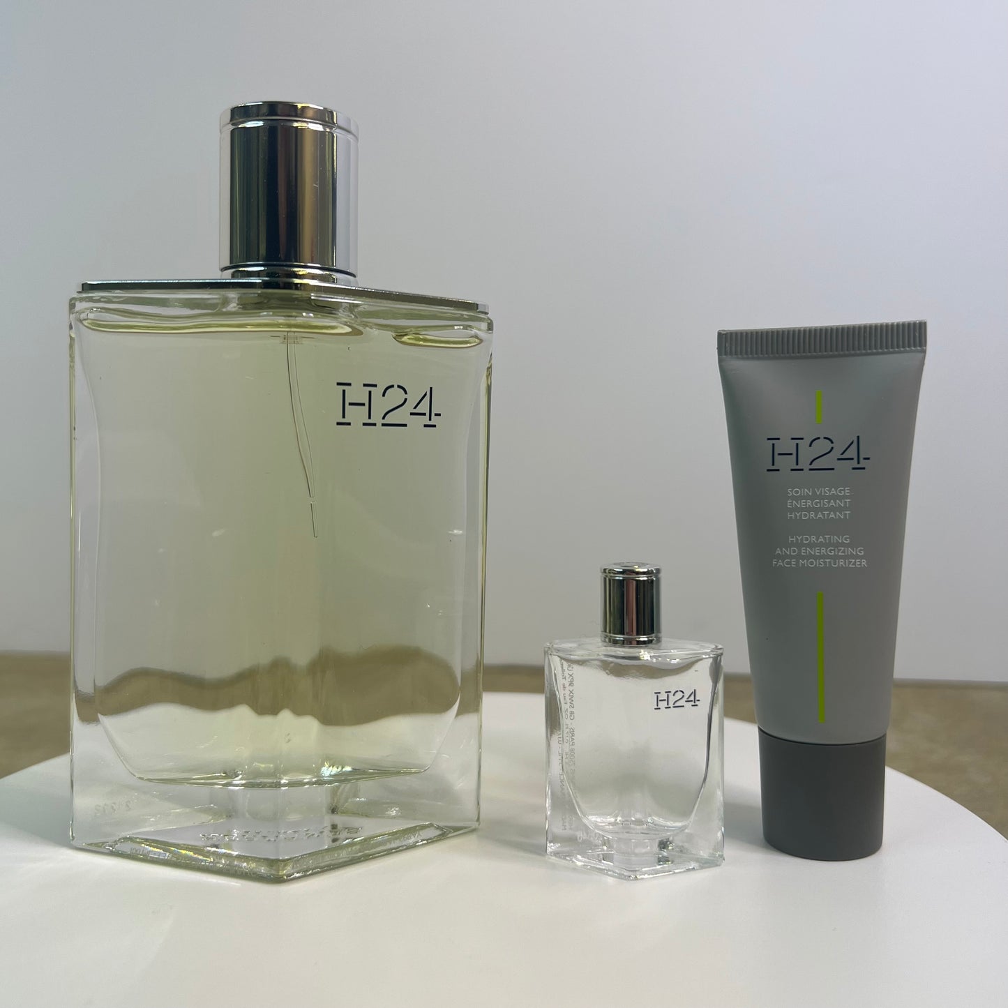 Hermes Paris Men’s H24 Eau de Toilette Fantaisie Etriers Cologne Fragrance Set Small Travel Size Empty