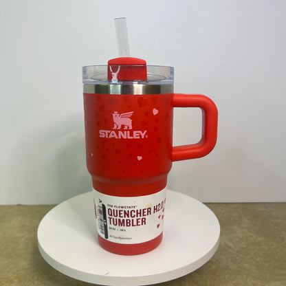 New Stanley ❤️ Valentine's Day 20OZ Flowstate Tumbler  'Ruby Hearts' - NEW Limited