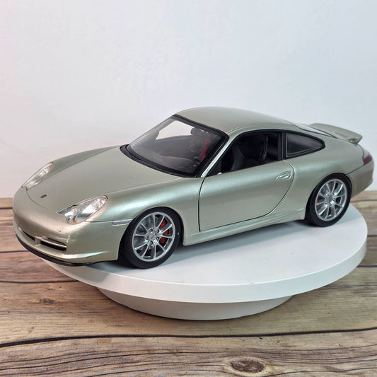 2003 Hot Wheels Porsche 911 GT3 Diecast Model Car 1:18 Scale Silver Collectible Display