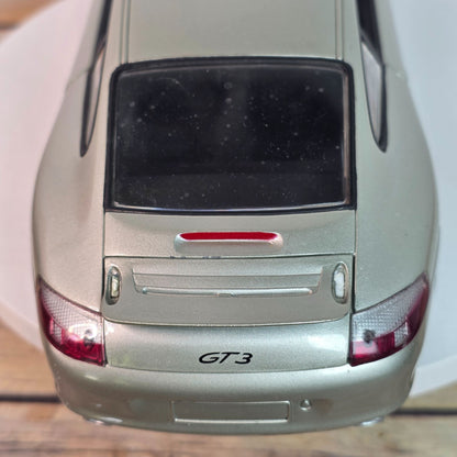 2003 Hot Wheels Porsche 911 GT3 Diecast Model Car 1:18 Scale Silver Collectible Display