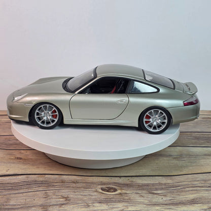2003 Hot Wheels Porsche 911 GT3 Diecast Model Car 1:18 Scale Silver Collectible Display