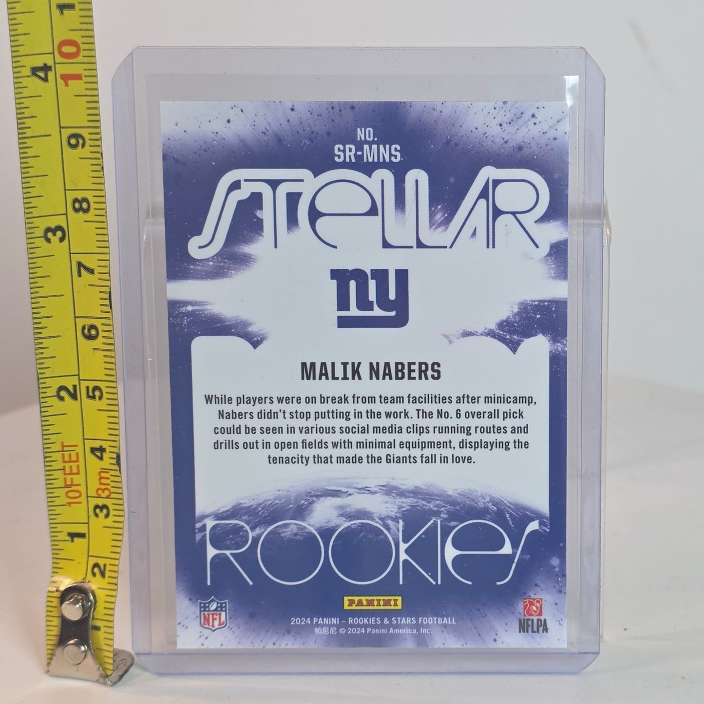 Malik Nabers Rookies & Stars 2024 Panini Stellar Rookies Football Card New York Giants RC Insert Holofoil Design