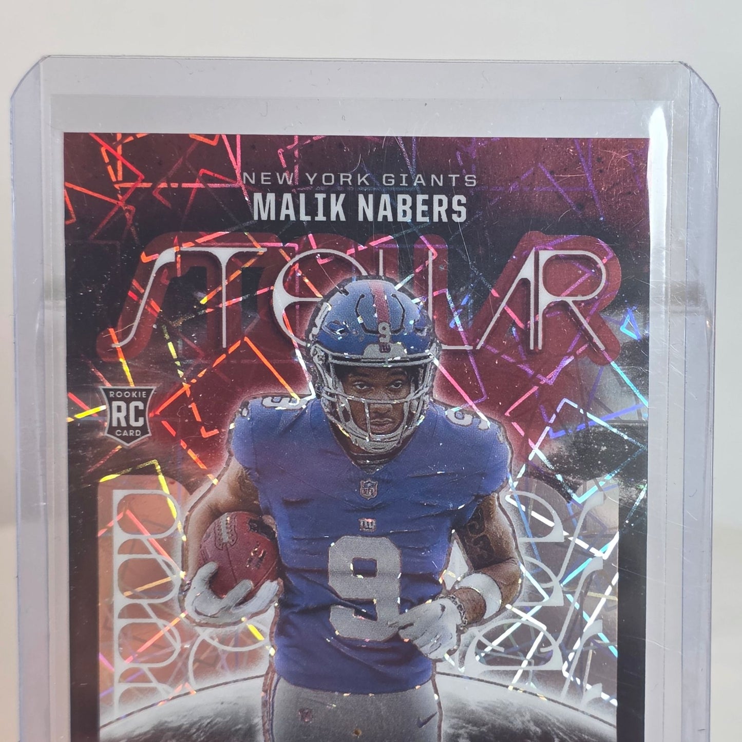 Malik Nabers Rookies & Stars 2024 Panini Stellar Rookies Football Card New York Giants RC Insert Holofoil Design