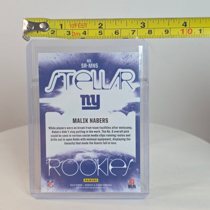 Malik Nabers Rookies & Stars 2024 Panini Stellar Rookies Football Card New York Giants RC Insert Holofoil Design