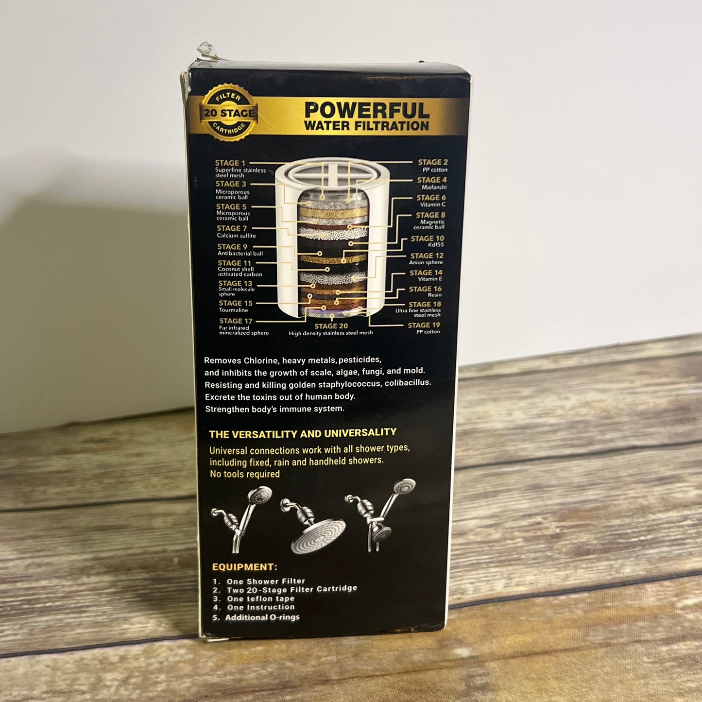 NIOB New Aqua Home Group Universal High Performance Shower Filter Chrome X0031TSIBB