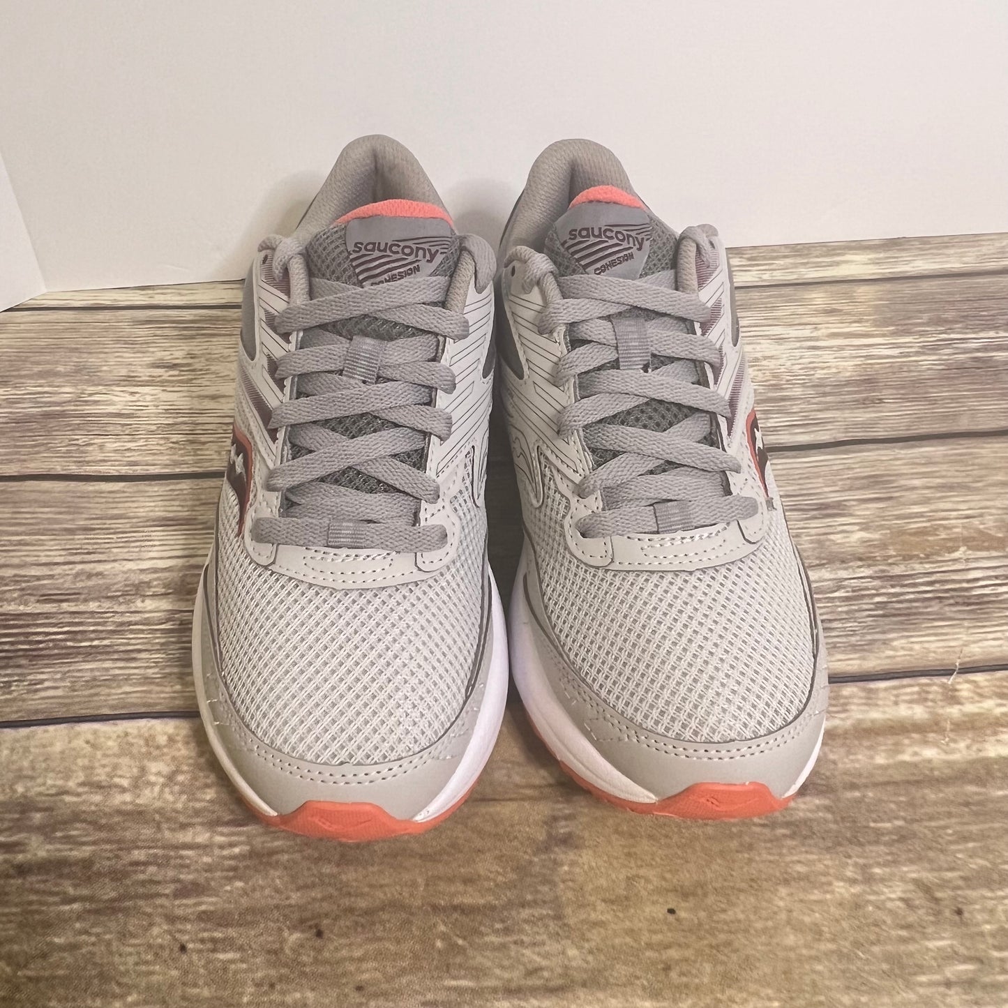 Saucony Cohesion 15 Fog/Coral S10702-22 Women’s 7 Wide